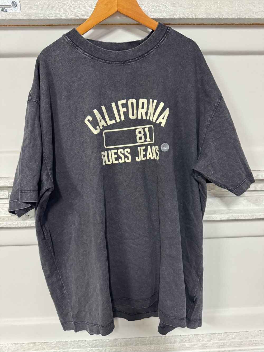 Guess Jeans California Oversized T-Shirt Men's Black Large Vintage Wash